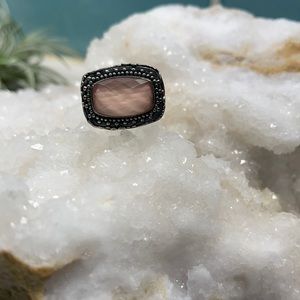 Sterling silver ring light pink stone